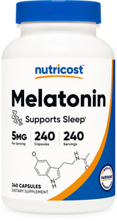 Nutricost Melatonin 5mg bottle front view
