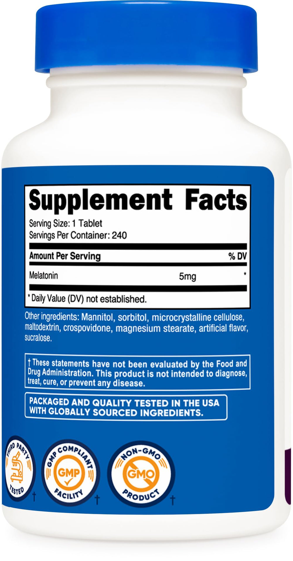 Melatonin tablets dissolving under tongue for easy use
