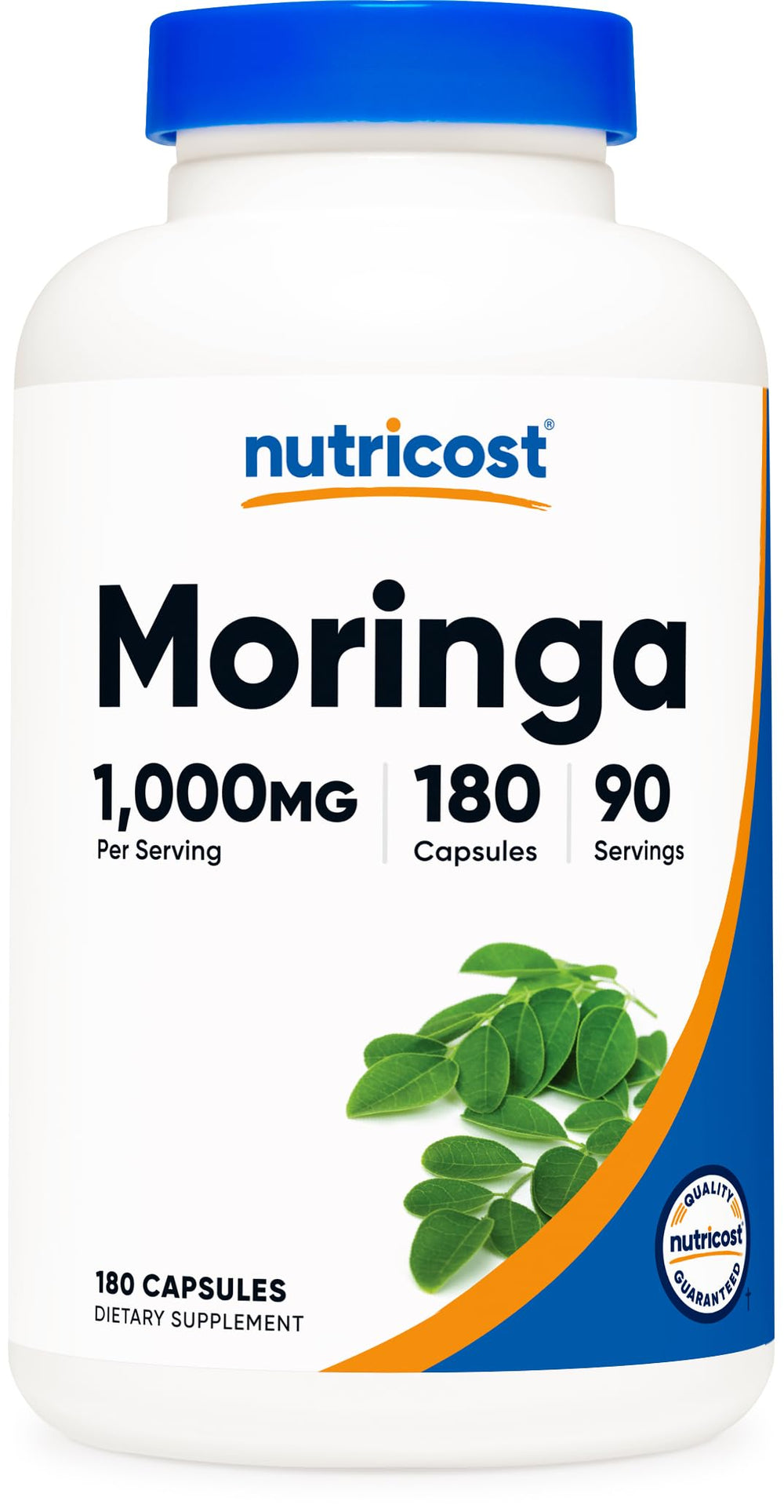 Nutricost Moringa 500mg capsules bottle with 180 count