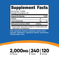 Nutricost MSM tablets packaging