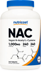 Nutricost N-Acetyl L-Cysteine NAC 1000 mg bottle front label