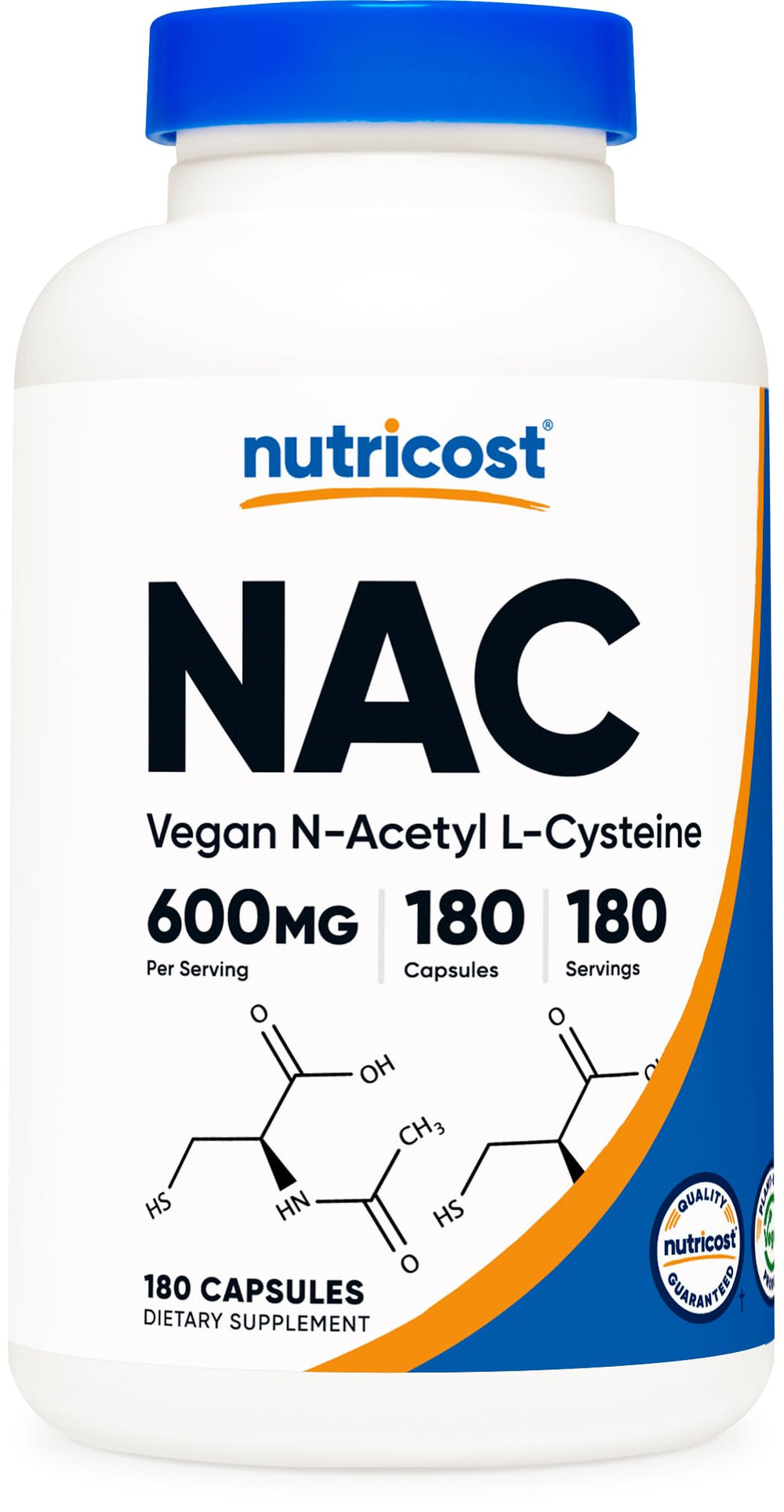 Nutricost NAC 600mg bottle label