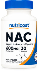 Nutricost N-Acetyl L-Cysteine NAC 600mg vegan capsules