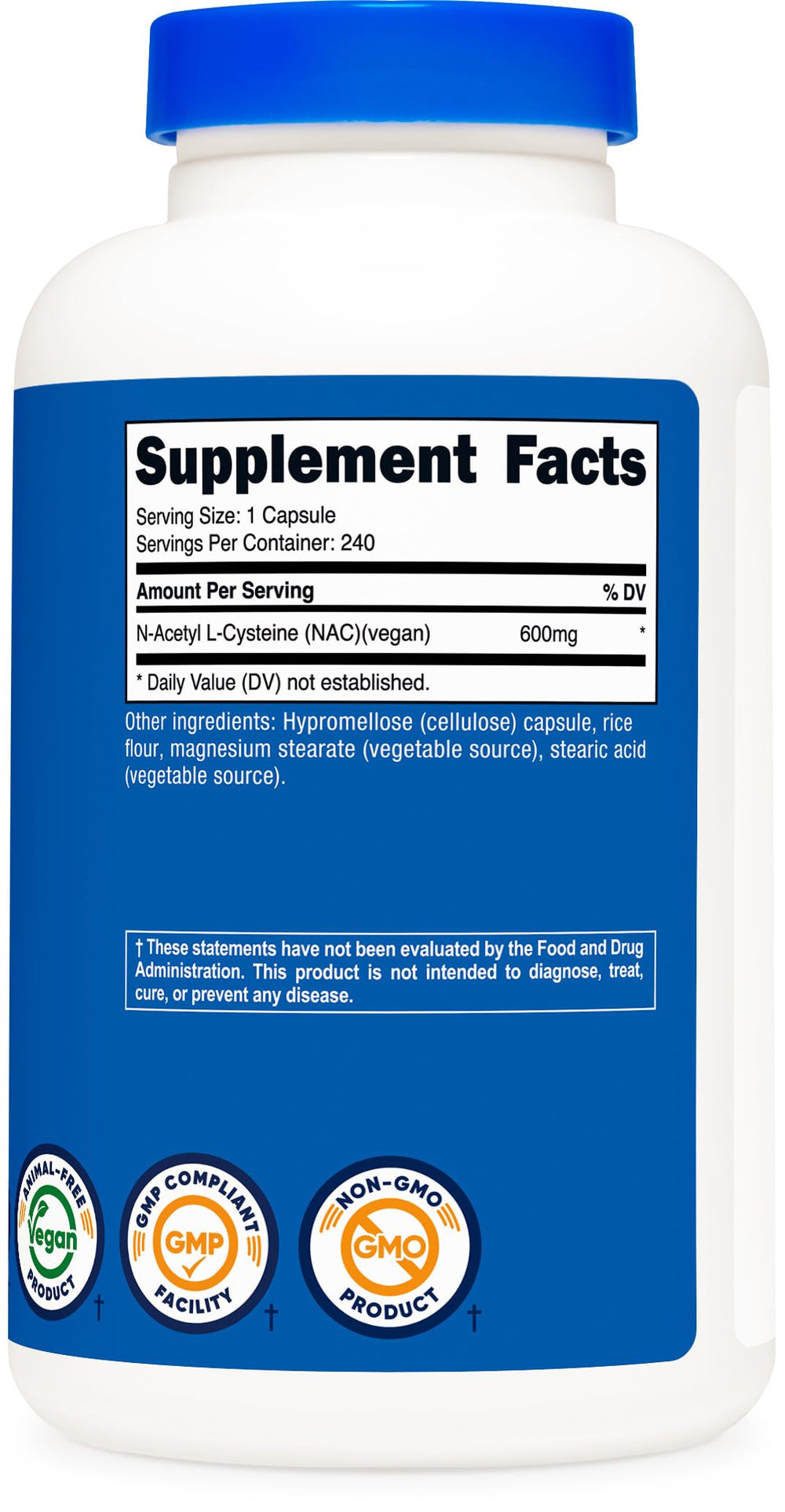 Nutricost NAC facility certification illustration reflecting NSF GMP FDA standards