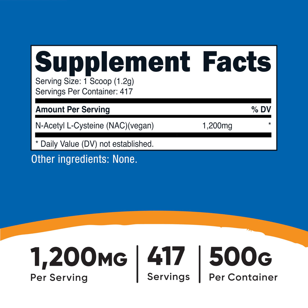 Nutricost NAC powder bottle with label