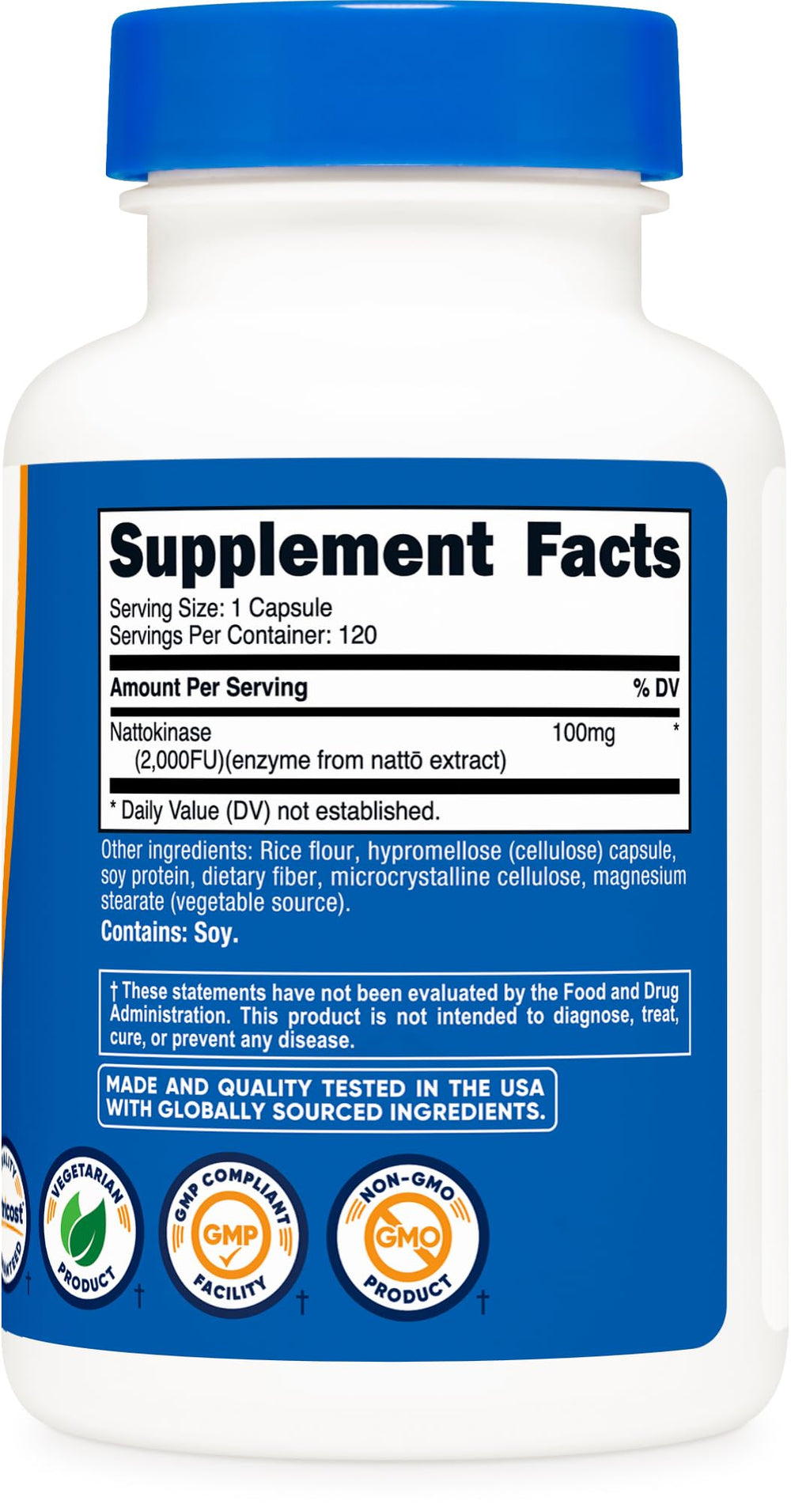 ISO-accredited third-party testing label for Nutricost Nattokinase