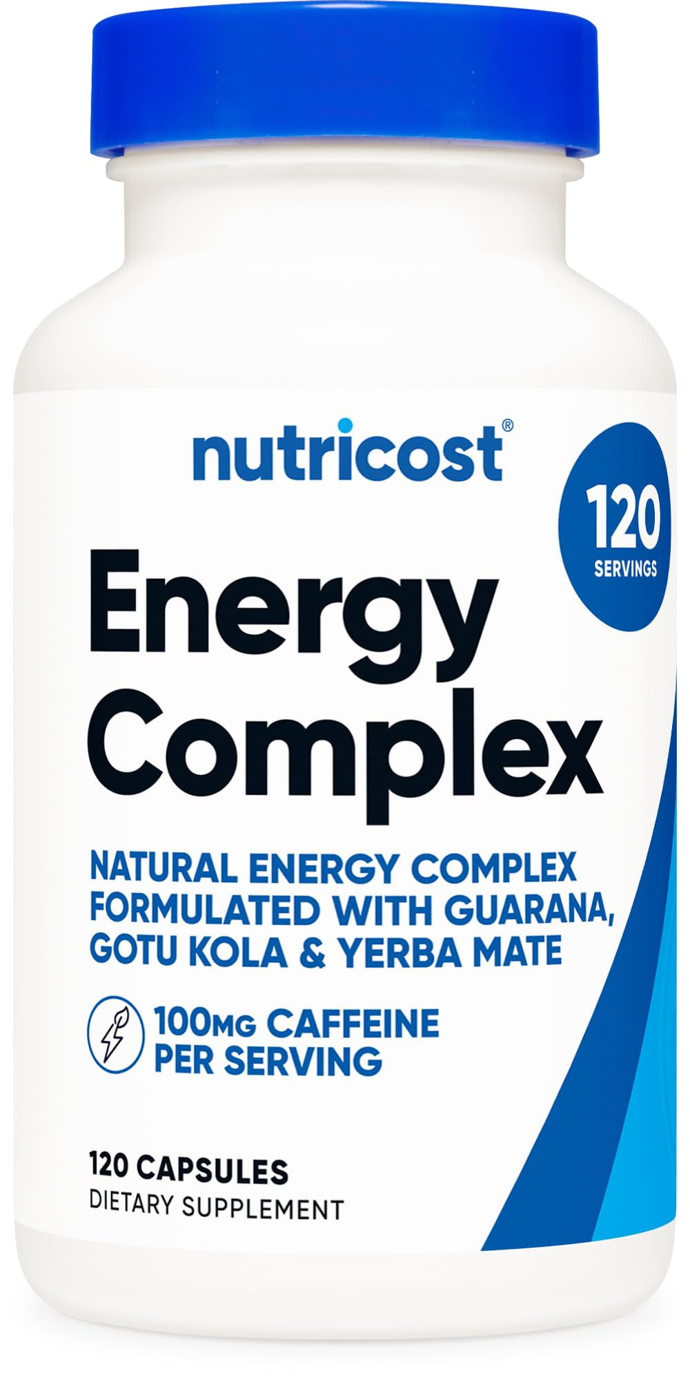 Bottle of Nutricost Natural Energy Pills Complex with 120 capsules