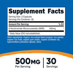 Nutricost NMN bottle showing 60 capsules