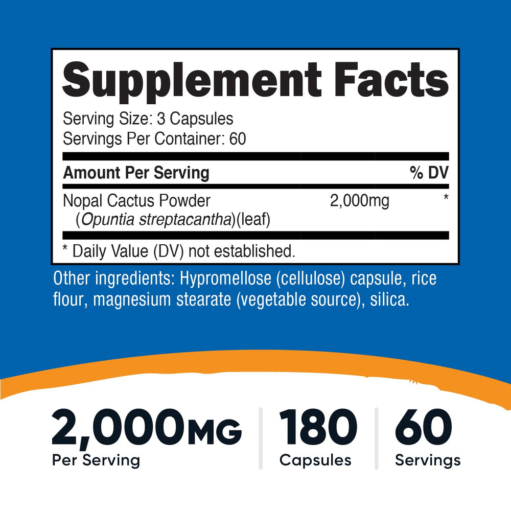 Serving size image showing 2000mg of nopal cactus per serving