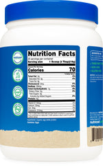 Nutricost Organic Egg White Protein Powder serving cups show 25 servings for value.