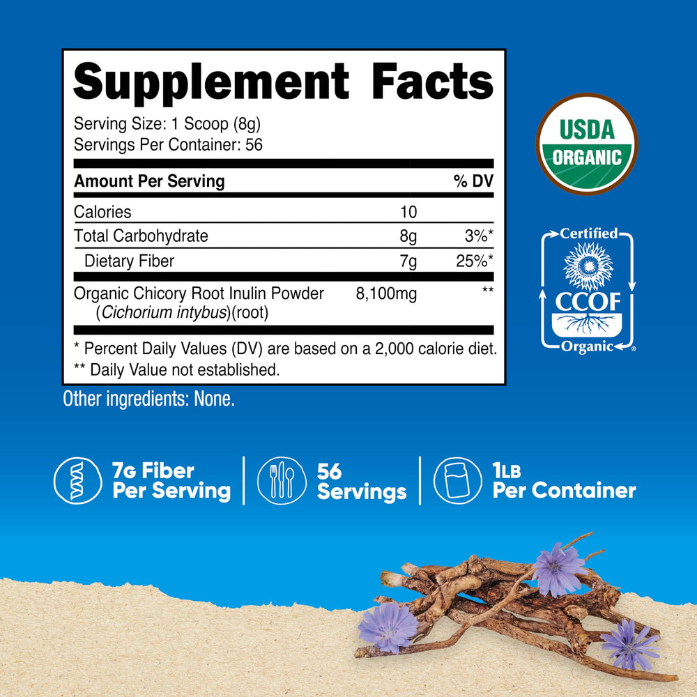 Included serving scoop with Nutricost Inulin powder