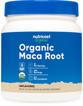Nutricost Organic Maca Root Powder bottle labeled 1 lb (500 g)