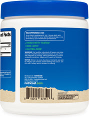 Close-up of Nutricost Organic Saw Palmetto Powder bottle label