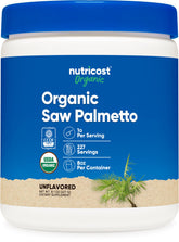 Nutricost Organic Saw Palmetto Powder 8oz bottle front view