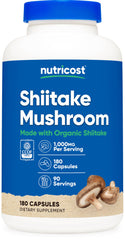 Nutricost Organic Shiitake Mushroom Capsules bottle label
