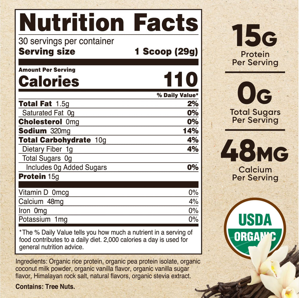 Vanilla flavor shake with scoop and label