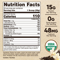 Vanilla flavor shake with scoop and label