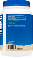 Nutricost organic whey protein concentrate ingredients label highlighting non-GMO and gluten-free.