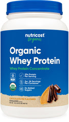 Nutricost organic whey protein concentrate chocolate peanut butter jar for quick protein boosts.