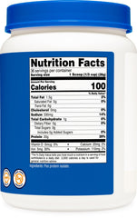 Nutricost pea protein powder label highlights vegan and gluten-free certifications.