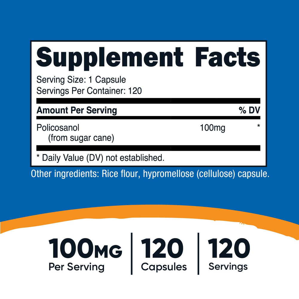 Policosanol 100mg capsules in bottle