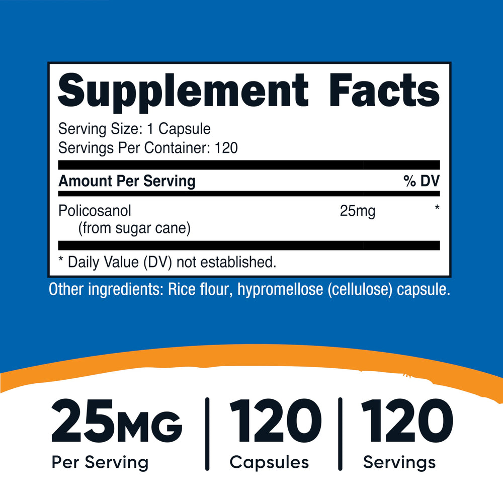 Close-up of Policosanol capsules