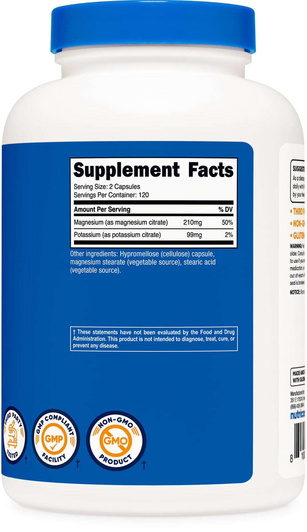 Non-GMO, Gluten Free Soy Free and third-party tested statement on packaging