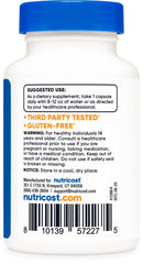 Non-GMO and gluten-free Nutricost PQQ label