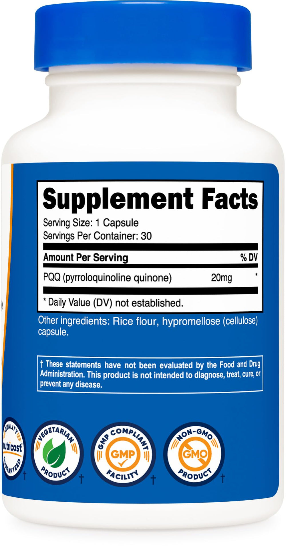 Third-party testing seal on Nutricost PQQ