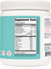 Nutricost pre-workout blue raspberry label-closeup emphasizes quality and transparency