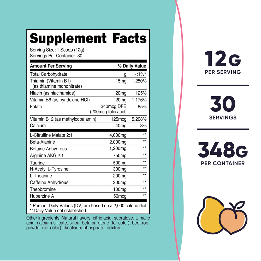Nutricost pre-workout women peach mango dissolving in water for quick mix