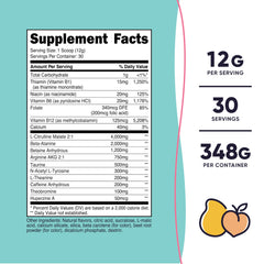 Nutricost pre-workout women peach mango dissolving in water for quick mix