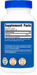 Supplement facts label for Nutricost Pregnenolone 100mg