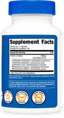 Ingredient panel on Nutricost Probiotic Complex bottle