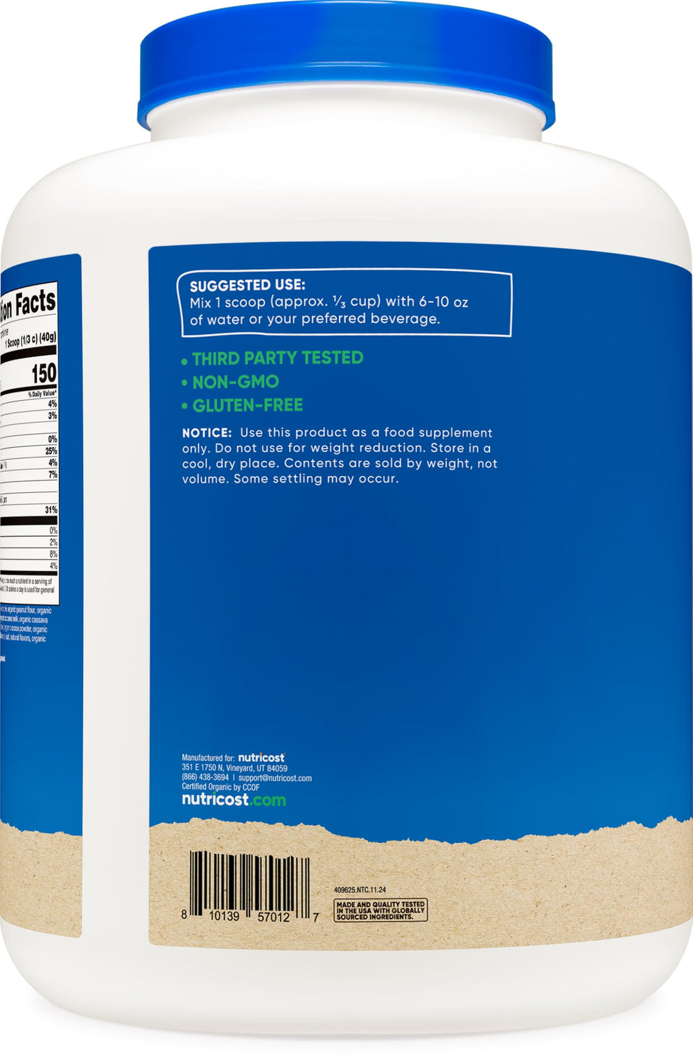 Nutricost shake with chocolate peanut butter flavor for daily use