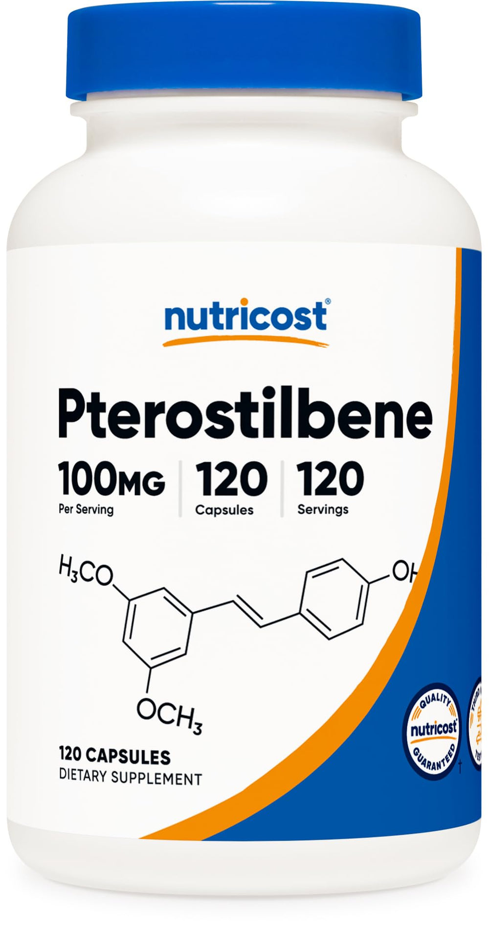 Nutricost Pterostilbene 100mg bottle - front view