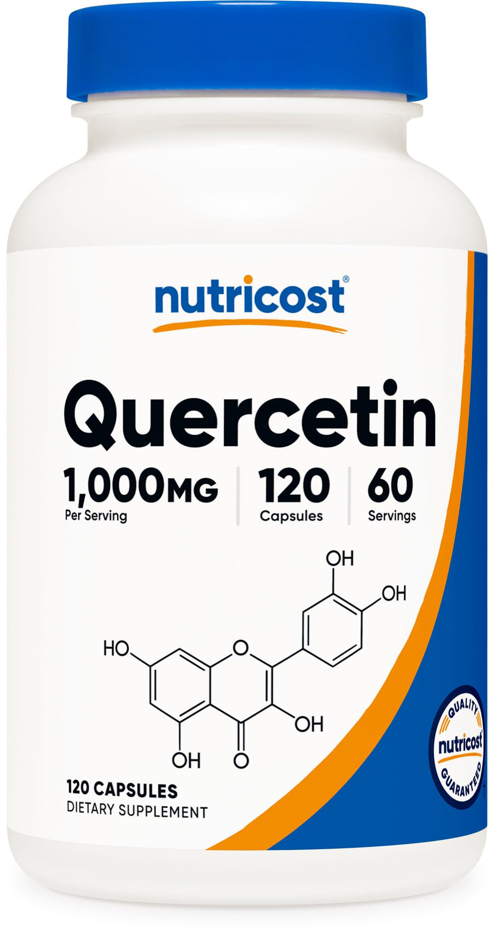 Nutricost Quercetin 1000mg bottle with 120 vegetarian capsules