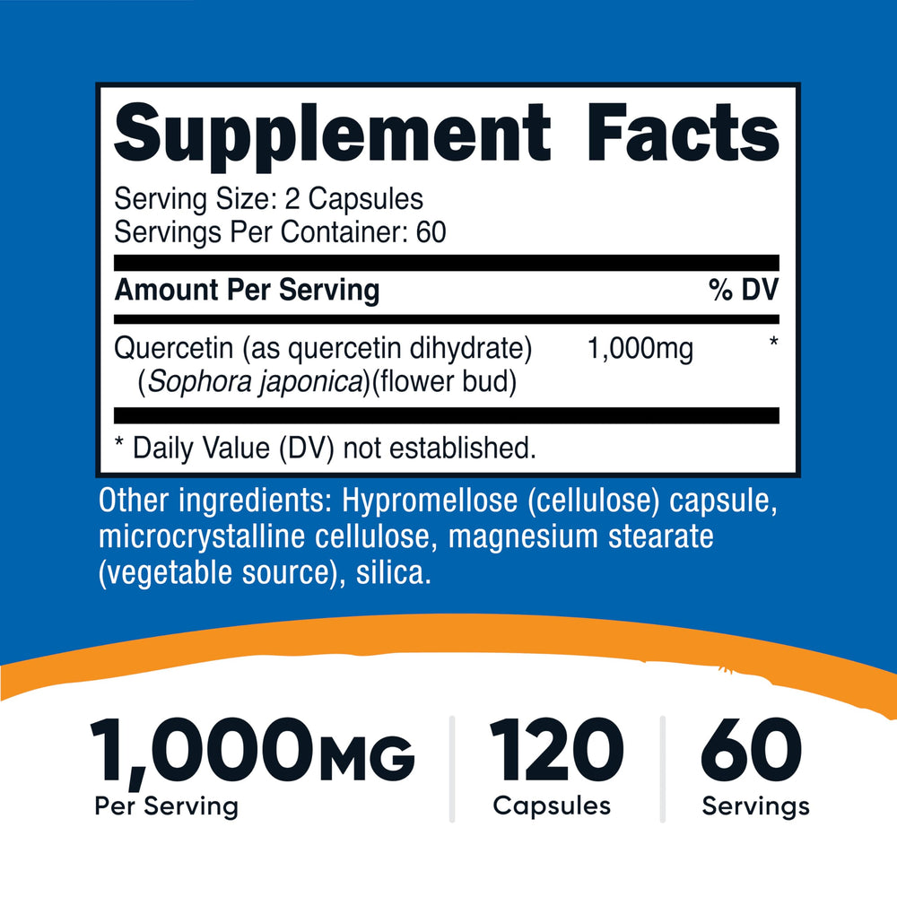 Illustration showing Quercetin 1000mg per serving