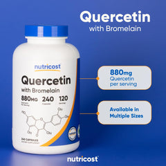 Third-party tested certification on Nutricost Quercetin bottle