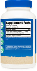 Nutrition facts and ingredients on Nutricost Reishi bottle