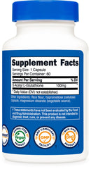 Nutricost S-Acetyl L-Glutathione packaging with 60 capsules