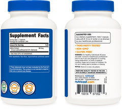 Nutrition facts label on Nutricost saffron extract bottle