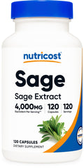 Nutricost Sage Extract 120 vegan capsules front view