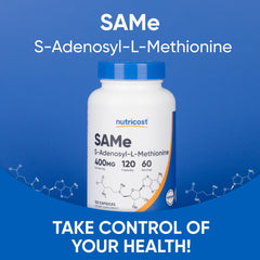 Non-GMO and gluten-free certification icons for Nutricost SAM-e