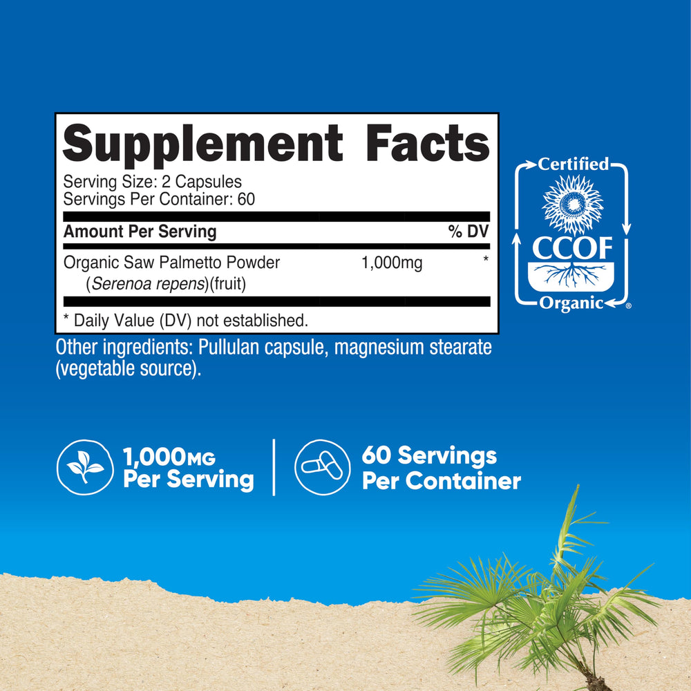 Nutrition label showing 60 servings per bottle