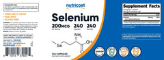 Front view of Nutricost Selenium packaging on white background