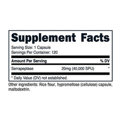 Nutricost Serrapeptase packaging and bottle