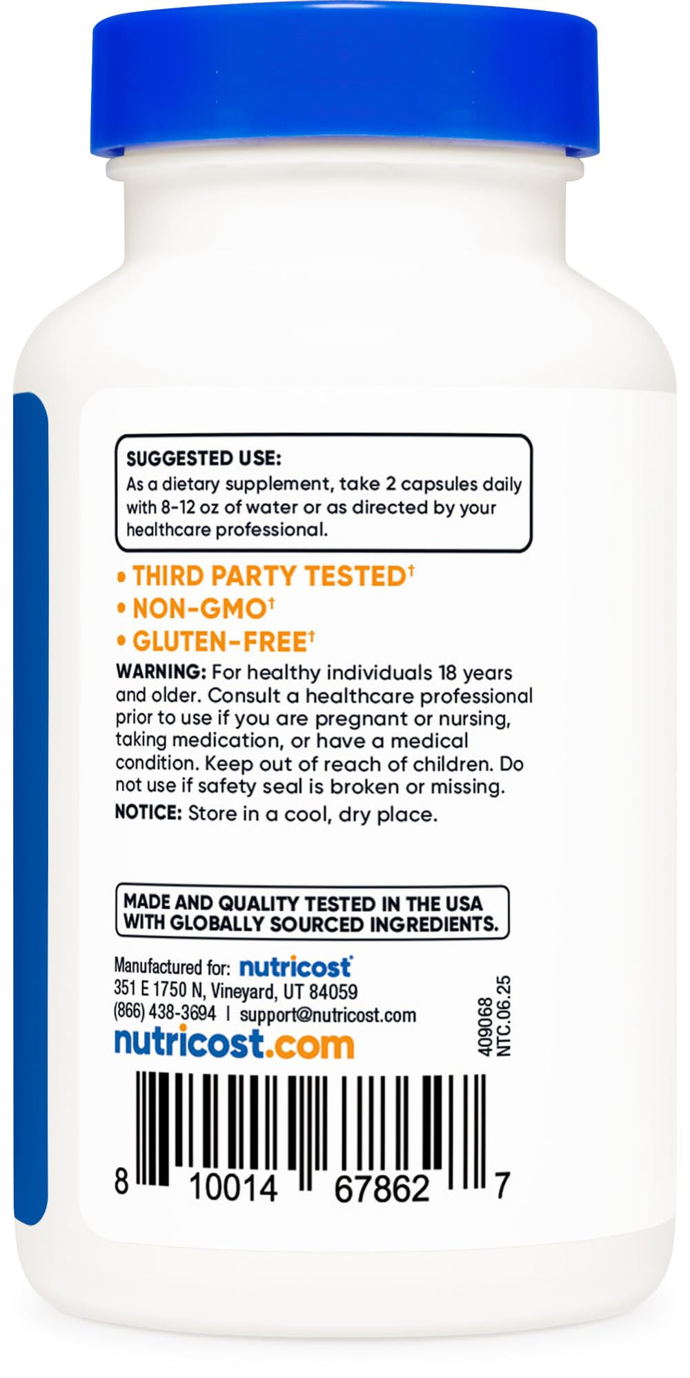 Bottle and capsules on a clean white background