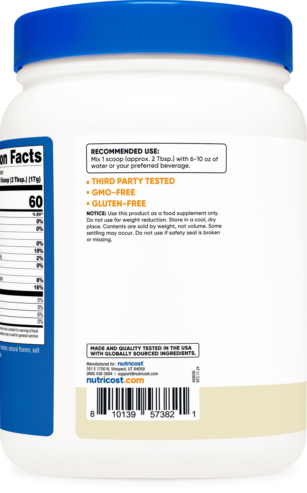 Creamy vanilla protein shake in a glass with ice, ready as a quick meal boost.