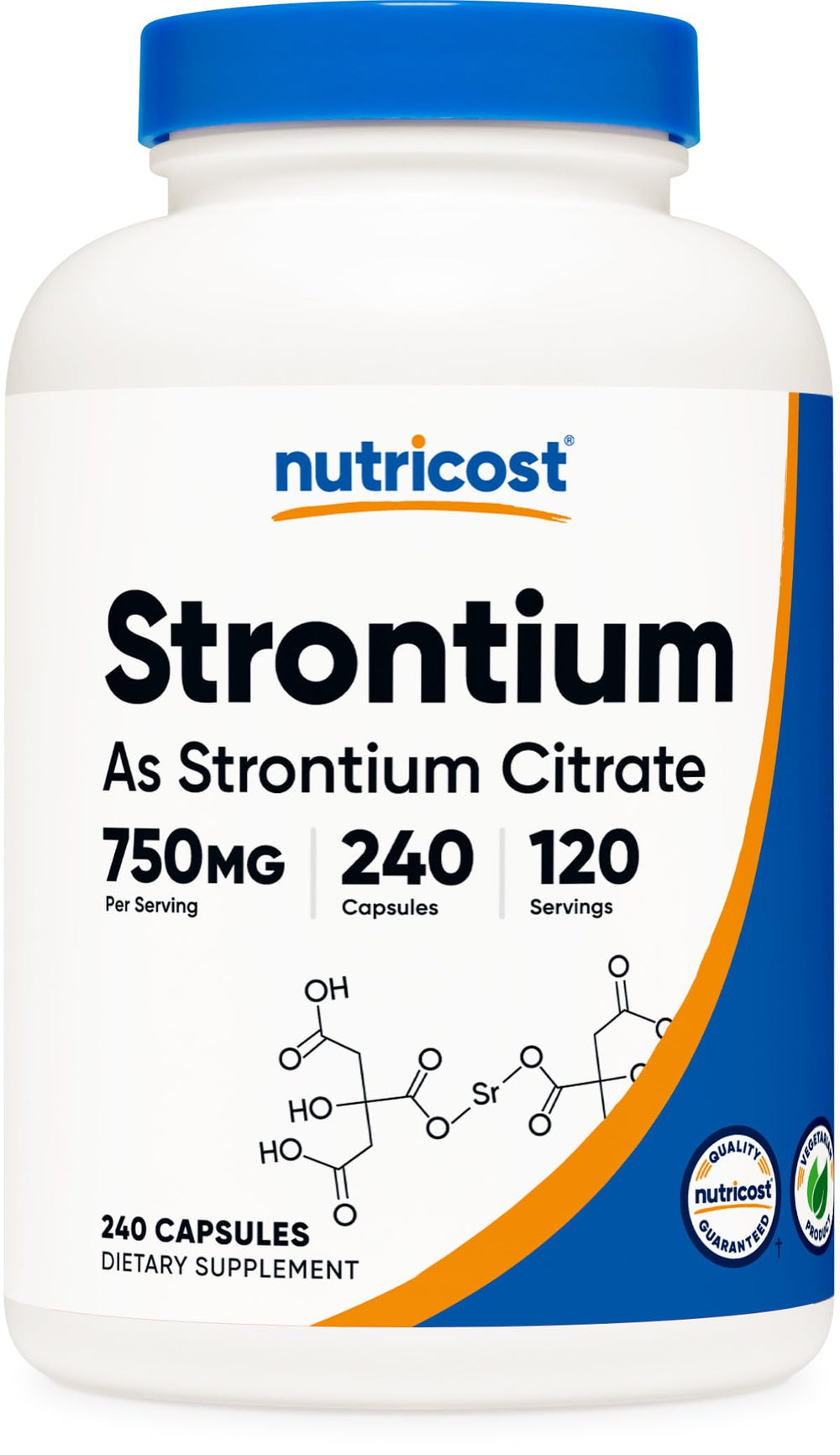 Nutricost Strontium Capsules bottle front view
